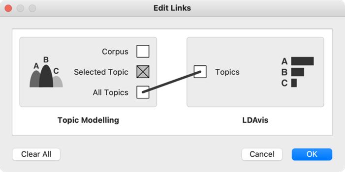 Figure 13: Setting correct input data for the LDAvis widget.